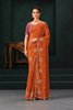 Saree 2603 — full-length view of burnt orange saree with magenta blouse