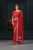 Saree 2610 — full-length view of red saree with matching red blouse
