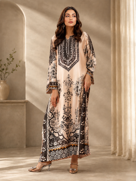 2608 | Printed Silk Kaftan Set