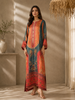 2613 | Printed Silk Kaftan Set