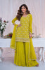 Lime Embroidered Sharara Suit