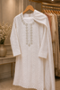 Noor Embroidered White 3 Piece Suit