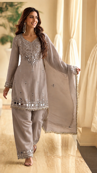 Elara Mirror Silk Suit
