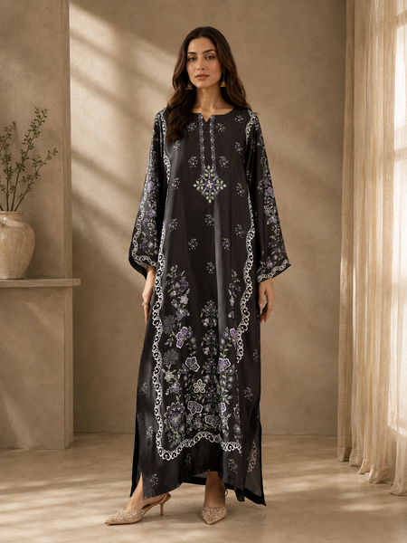 2612 | Printed Silk Kaftan Set