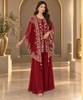 Noor Cape and Palazzo outfit - Wine