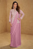 Embroidered Saree-Gown - Pink