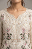 Cream Chiffon Embellished 3 Piece Suit