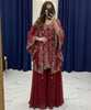 Noor Cape and Palazzo outfit - Maroon