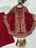 Noor Cape and Palazzo outfit - Maroon