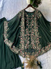 Noor Cape and Palazzo outfit - Bottle Green