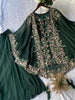 Noor Cape and Palazzo outfit - Bottle Green