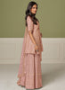 Sayuri Embroidered Peplum Palazzo Suit – Dusty Rose