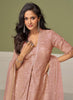 Sayuri Embroidered Peplum Palazzo Suit – Dusty Rose