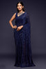 Celeste Sequin Saree – Navy