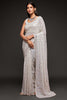 Celeste Sequin Saree – White