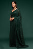 Celeste Sequin Saree – Bottle Green