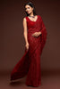 Celeste Sequin Saree – Red