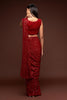 Celeste Sequin Saree – Red