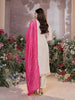 Ivory Jacquard Suit with Pink Dupatta