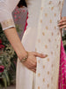 Ivory Jacquard Suit with Pink Dupatta