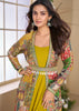 Sayuri Mustard Printed Jacket Gown Set