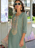 Eliza Embroidered Suit – Sage Green