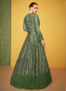 Embellished Gown & Jacket Set - Olive
