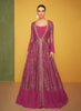 Embellished Gown & Jacket Set - Hot Pink